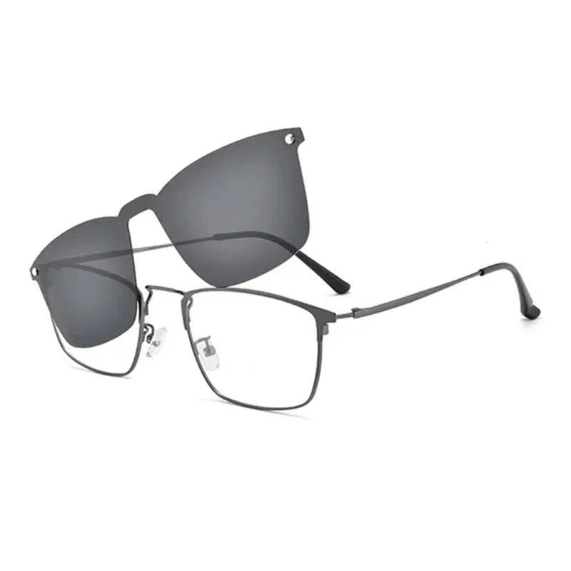 Unisex Square Full Rim Alloy Clip-On Prescription Glasses 9409 — view 7 | Rx Spectacle