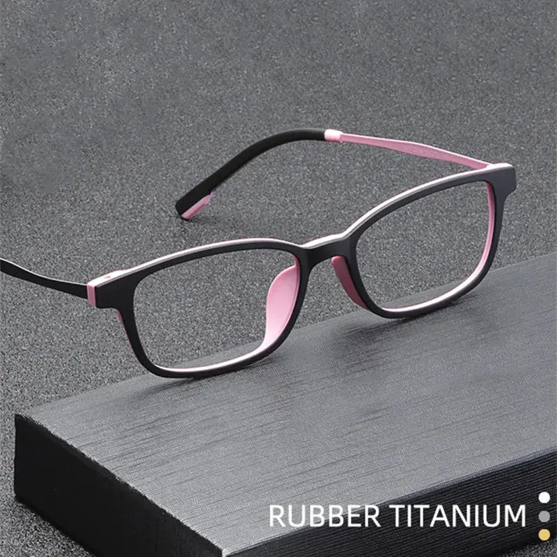 Women's Square Full Rim Titanium Prescription Glasses V1001 — view 2 | Rx Spectacle