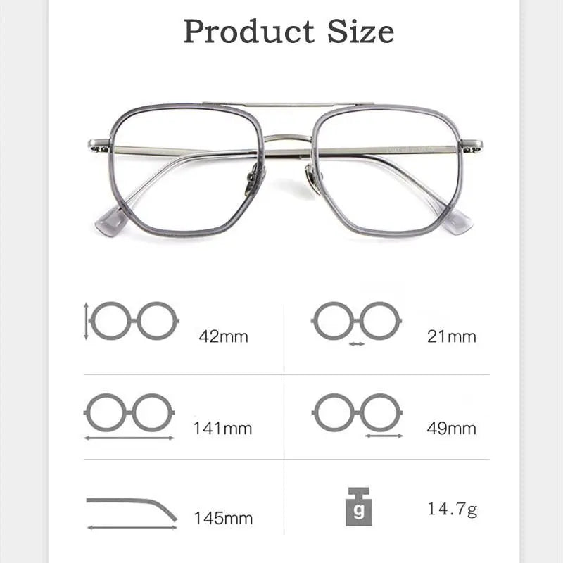 Unisex Full Rim Titanium Double Bridge Prescription Glasses L1361 — view 9 | Rx Spectacle