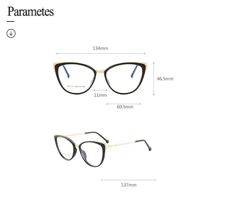 Women's Cat Eye Full Rim TR90 Prescription Glasses 7019 — view 13 | Rx Spectacle