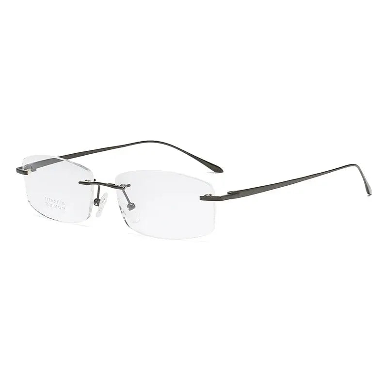Women's Oval Rimless Titanium Prescription Glasses 9037 — view 6 | Rx Spectacle