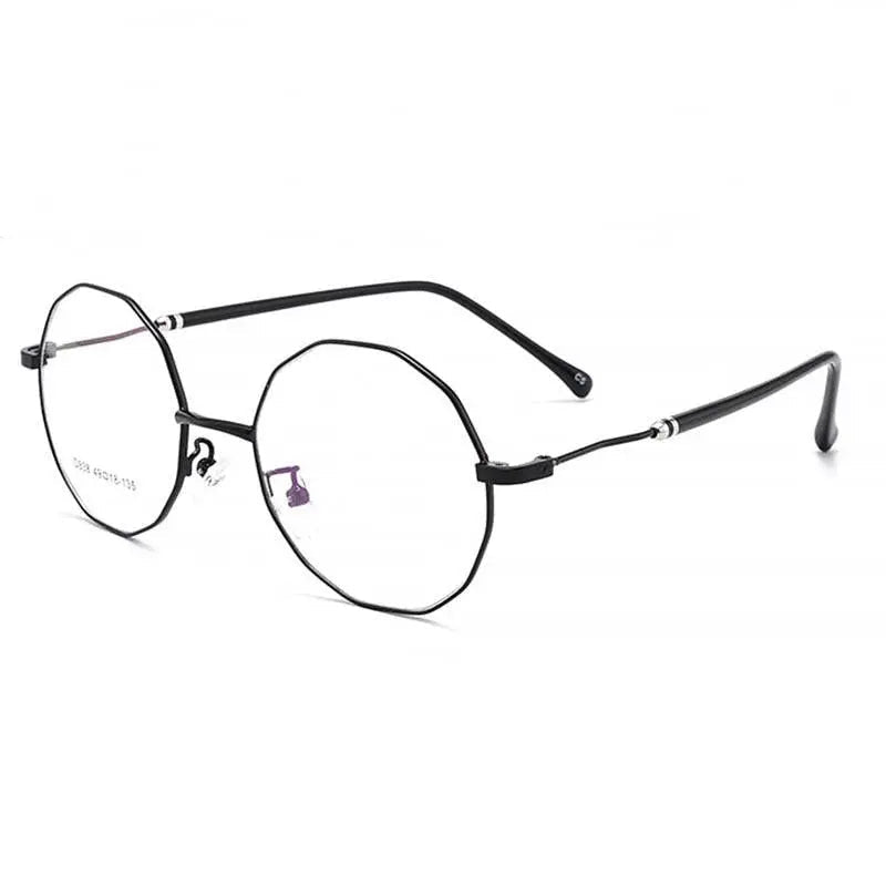 Unisex Polygon Full Rim Alloy Prescription Glasses D838 — view 9 | Rx Spectacle