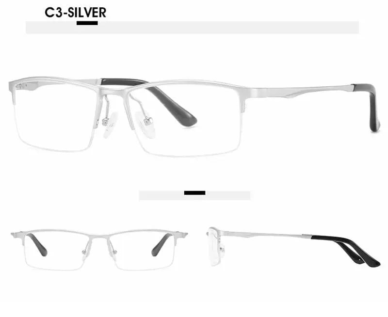 Unisex Rectangular Semi-Rimless Alloy Prescription Glasses 6263 — view 15 | Rx Spectacle