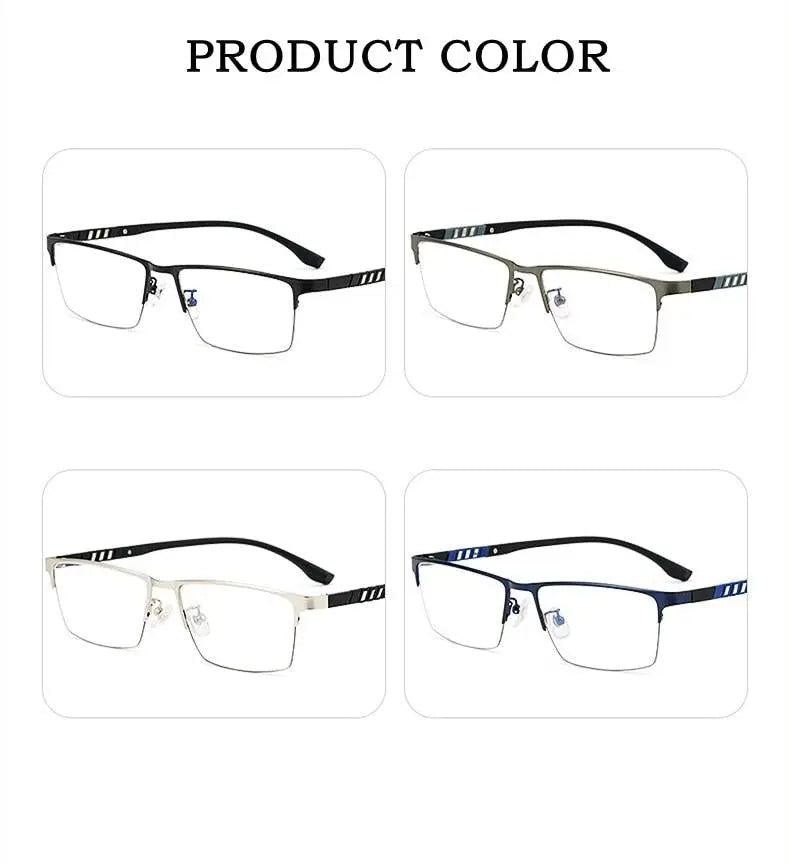 Men's Semi-Rimless Titanium Prescription Glasses P9806 — view 11 | Rx Spectacle