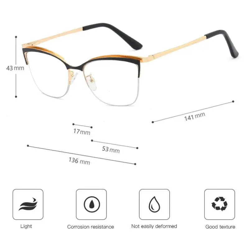 Women's Cat Eye Full Rim TR90 Prescription Glasses 95661 — view 5 | Rx Spectacle