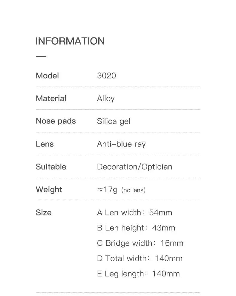 Women's Cat Eye Full Rim Alloy Prescription Glasses 3020 — view 13 | Rx Spectacle