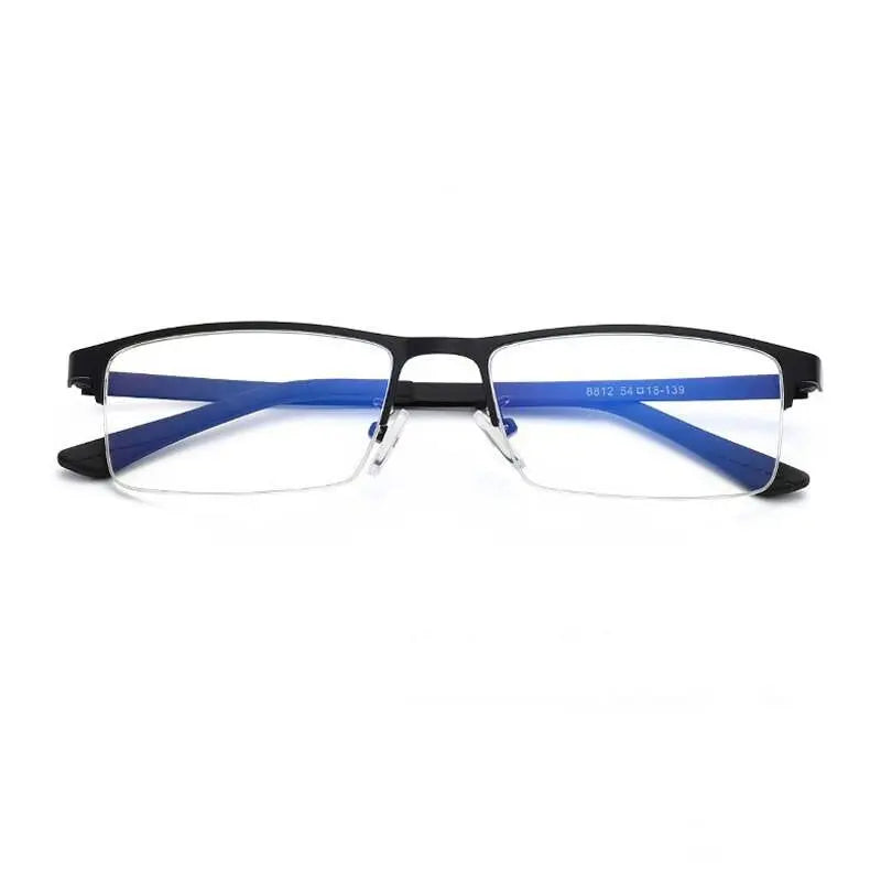 Unisex Square Semi-Rimless Alloy Prescription Glasses 88121 — view 5 | Rx Spectacle