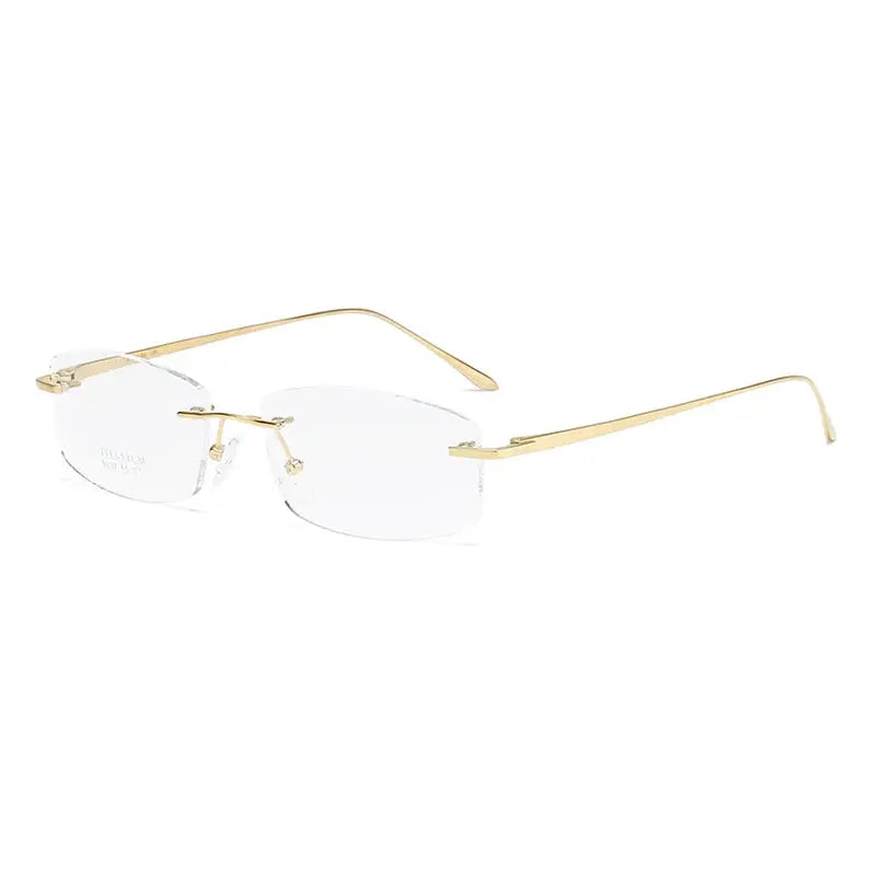 Women's Oval Rimless Titanium Prescription Glasses 9037 — view 5 | Rx Spectacle