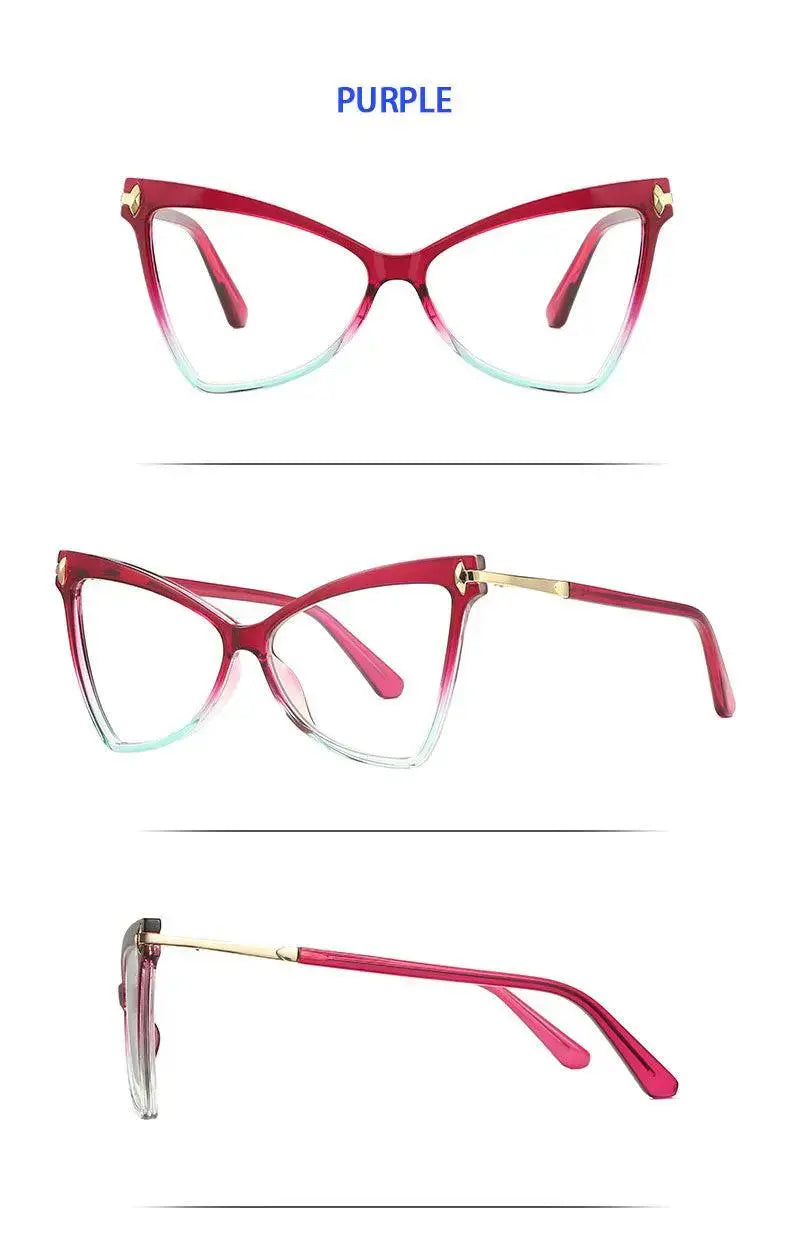 Women's Cat Eye Full Rim TR90 Prescription Glasses 2077 — view 19 | Rx Spectacle