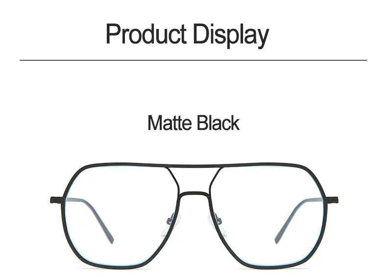 Unisex Polygon Full Rim Alloy Double Bridge Prescription Glasses 60803 — view 10 | Rx Spectacle