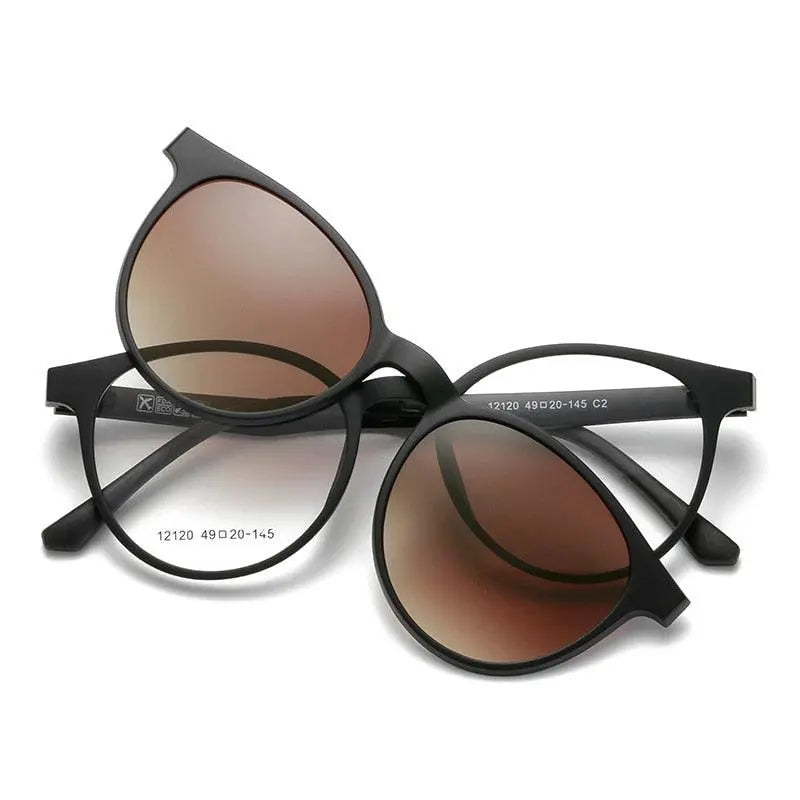 Unisex Full Rim Resin Clip-On Prescription Glasses 12120 — view 4 | Rx Spectacle