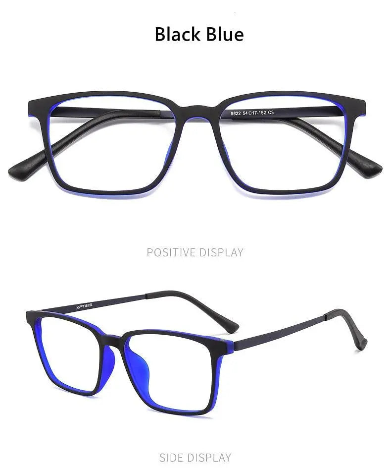 Men's Square Full Rim Titanium Prescription Glasses 9822 — view 14 | Rx Spectacle