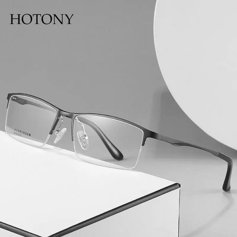 Unisex Rectangular Semi-Rimless Alloy Prescription Glasses 6263 — view 2 | Rx Spectacle