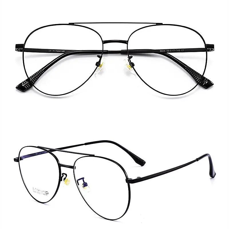 Unisex Full Rim Titanium Double Bridge Prescription Glasses 8826 — view 9 | Rx Spectacle