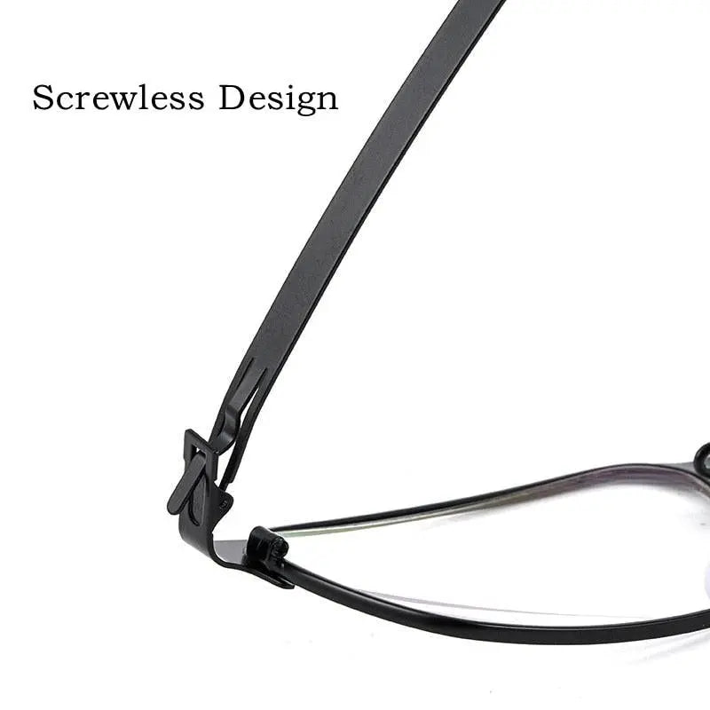 Men's Square Full Rim Titanium Prescription Glasses F1981 — view 10 | Rx Spectacle