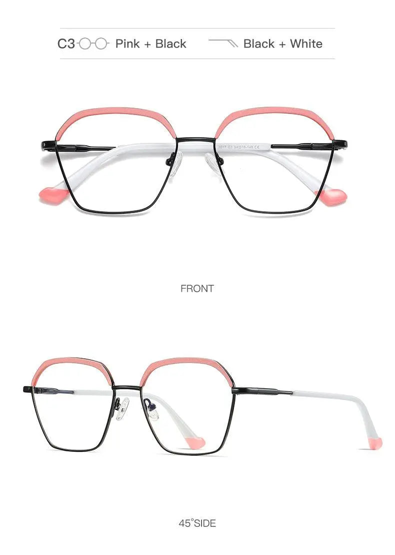 Women's Square Full Rim Alloy Prescription Glasses 3017 — view 16 | Rx Spectacle