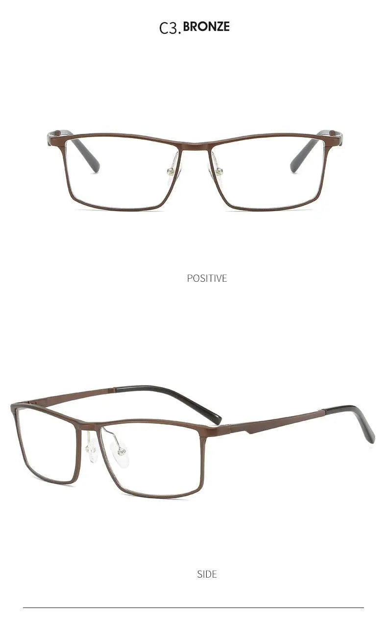 Men's Square Full Rim Titanium Prescription Glasses 6330 — view 14 | Rx Spectacle