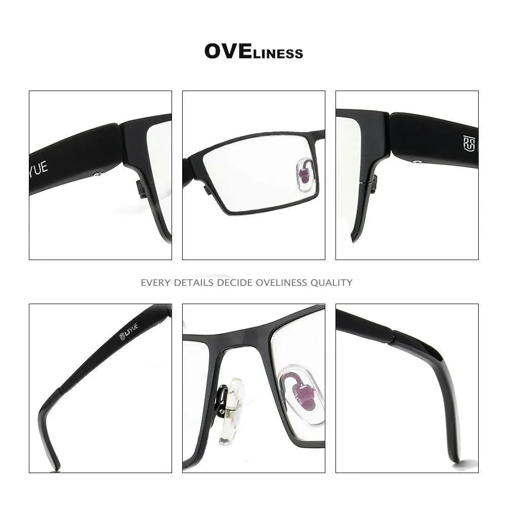 Men's Square Full Rim Alloy Prescription Glasses P9020 — view 7 | Rx Spectacle