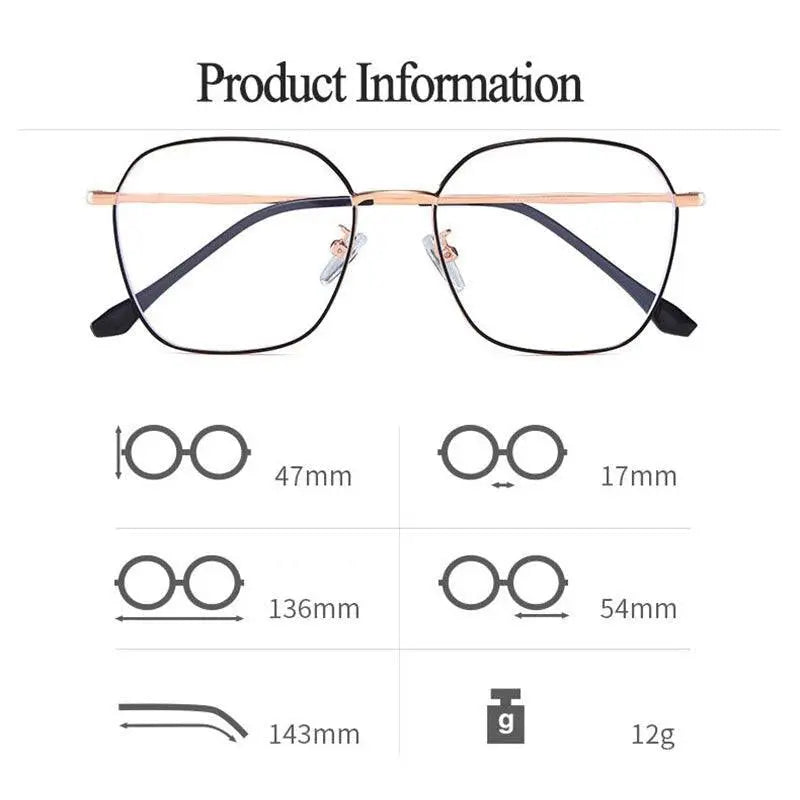 Unisex Polygon Full Rim Alloy Prescription Glasses Zy9037 — view 9 | Rx Spectacle
