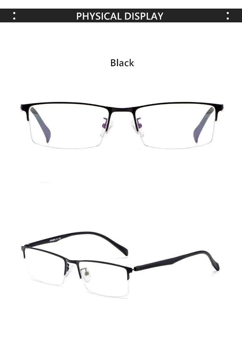 Men's Semi-Rimless Alloy Prescription Glasses 89032 — view 13 | Rx Spectacle