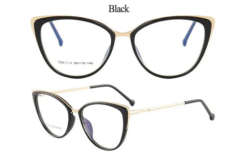 Women's Cat Eye Full Rim TR90 Prescription Glasses 7019 — view 17 | Rx Spectacle