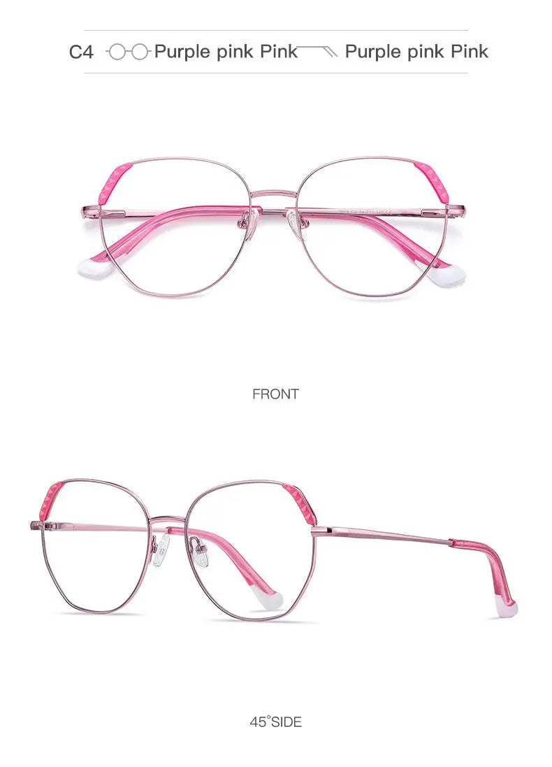 Women's Cat Eye Full Rim Alloy Prescription Glasses 3015 — view 16 | Rx Spectacle
