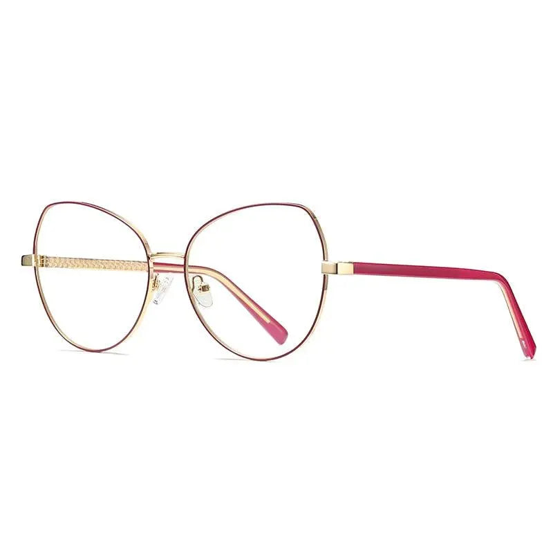 Women's Cat Eye Full Rim Alloy Prescription Glasses 3001 — view 11 | Rx Spectacle