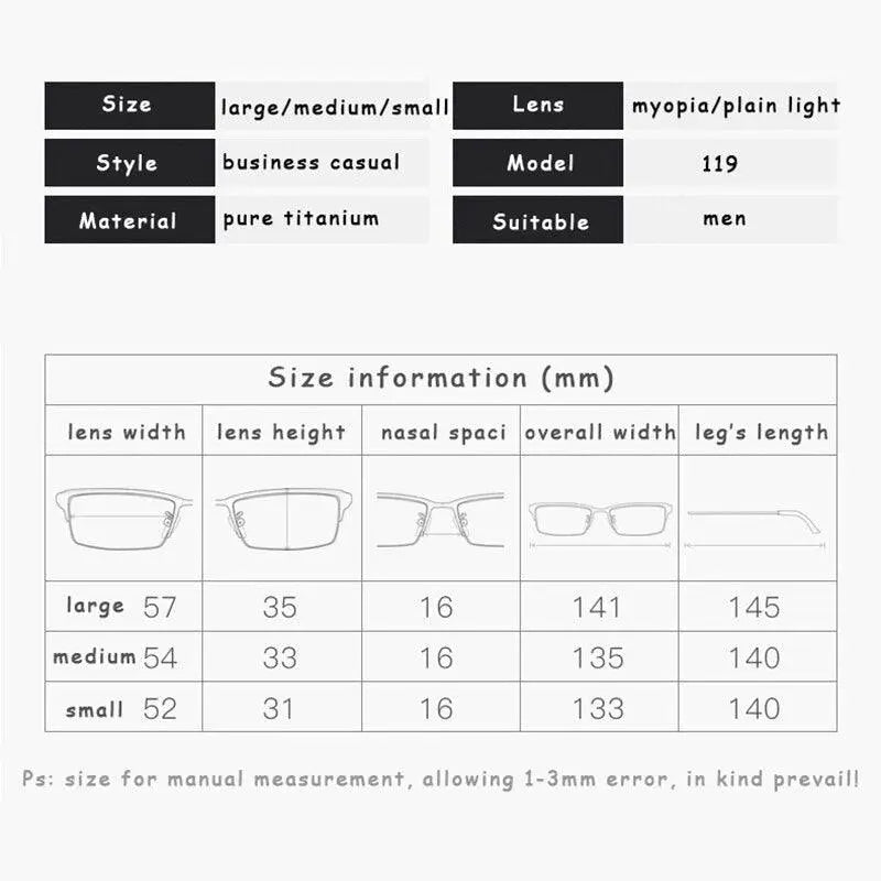 Men's Square Semi-Rimless Alloy Prescription Glasses 119 — view 2 | Rx Spectacle