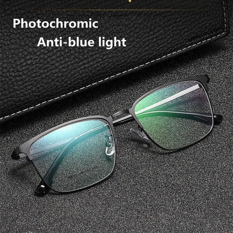 Unisex Square Full Rim Alloy Reading Glasses 38011 — view 1 | Rx Spectacle