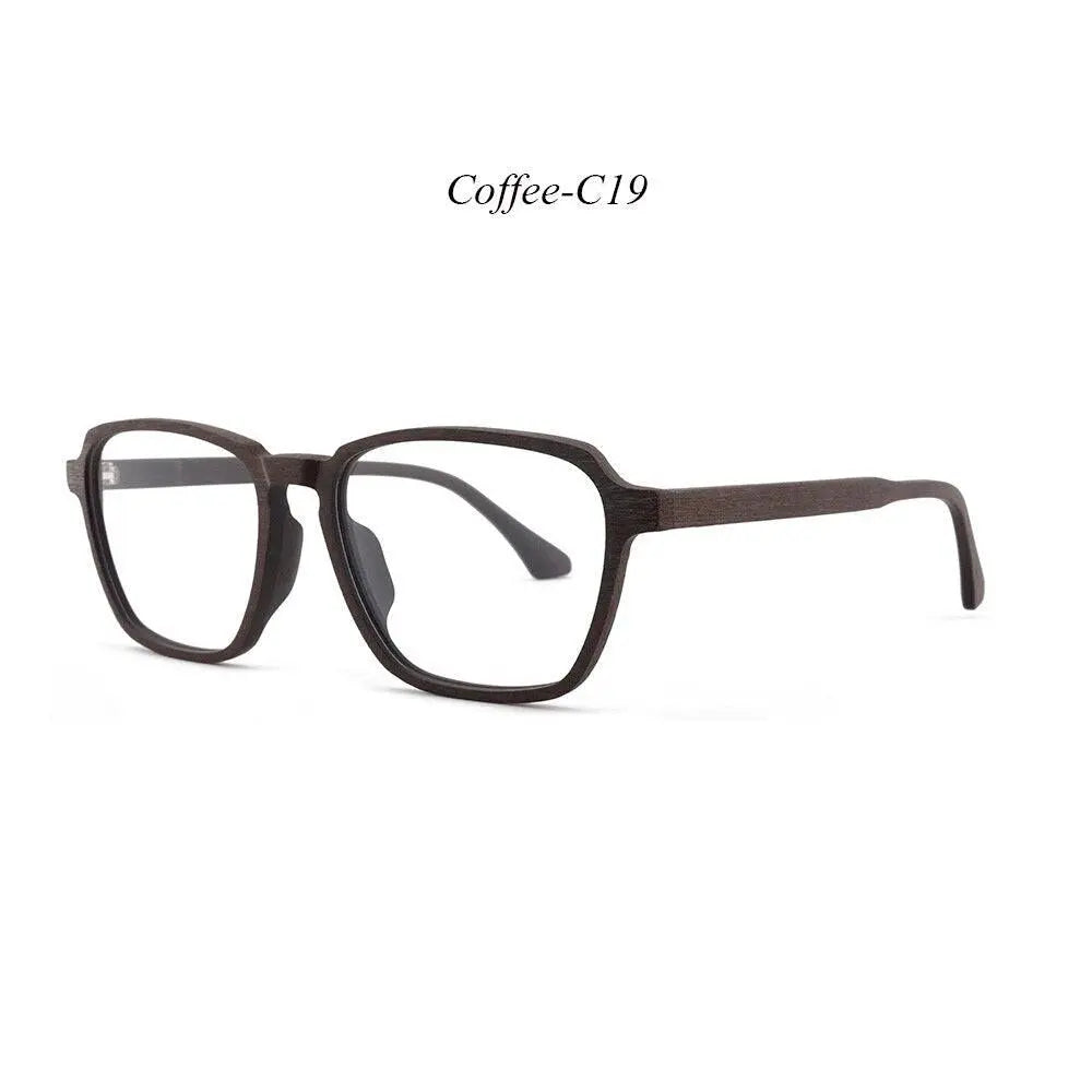 Men's Polygon Full Rim Wood Oversized Prescription Glasses 1694 — view 6 | Rx Spectacle