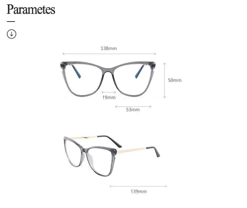 Women's Cat Eye Full Rim TR90 Prescription Glasses 7021 — view 12 | Rx Spectacle