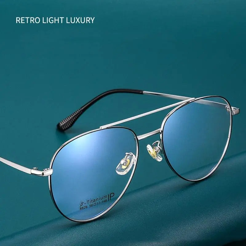 Unisex Full Rim Titanium Double Bridge Prescription Glasses 8826 — view 5 | Rx Spectacle