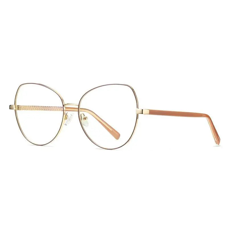Women's Cat Eye Full Rim Alloy Prescription Glasses 3001 — view 4 | Rx Spectacle