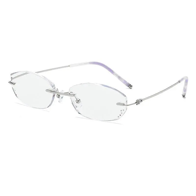 Women's Square Rimless Titanium Reading Glasses 8587 — view 5 | Rx Spectacle