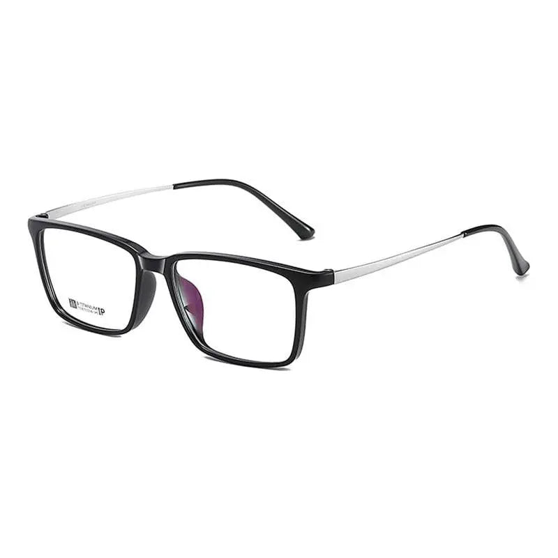 Men's Rectangular Full Rim Titanium Prescription Glasses 7036 — view 9 | Rx Spectacle