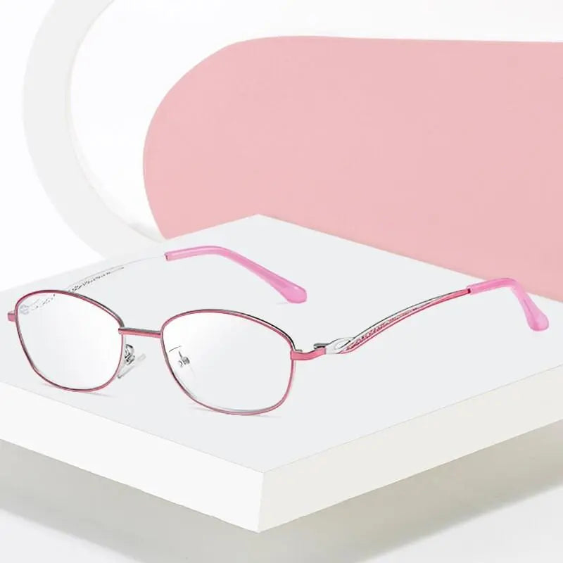 Women's Rectangular Full Rim Alloy Reading Glasses 9002 — view 1 | Rx Spectacle