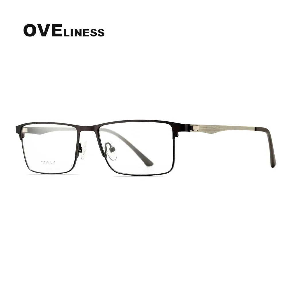 Unisex Square Full Rim Alloy Screwless Prescription Glasses 98684 — view 5 | Rx Spectacle