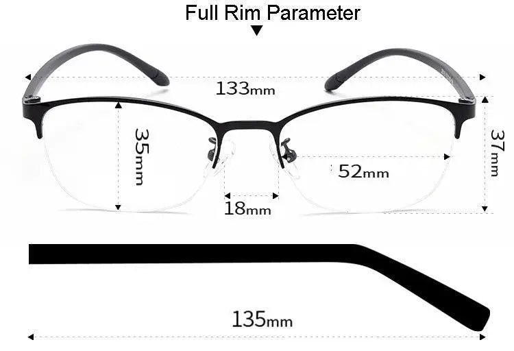 Unisex Full Rim Alloy Prescription Glasses 2516 — view 16 | Rx Spectacle
