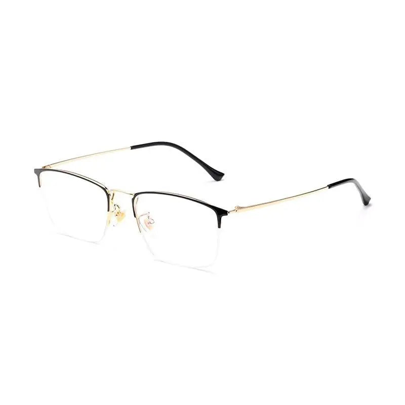 Unisex Semi-Rimless Titanium Prescription Glasses 8017JX — view 9 | Rx Spectacle