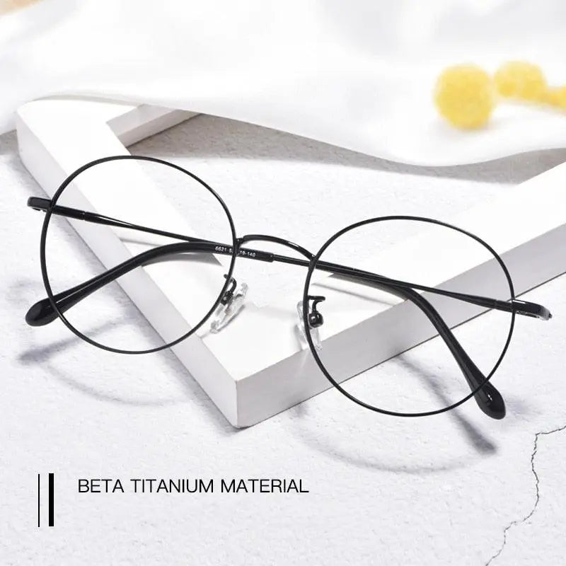 Unisex Round Full Rim Titanium Prescription Glasses 6621X — view 2 | Rx Spectacle