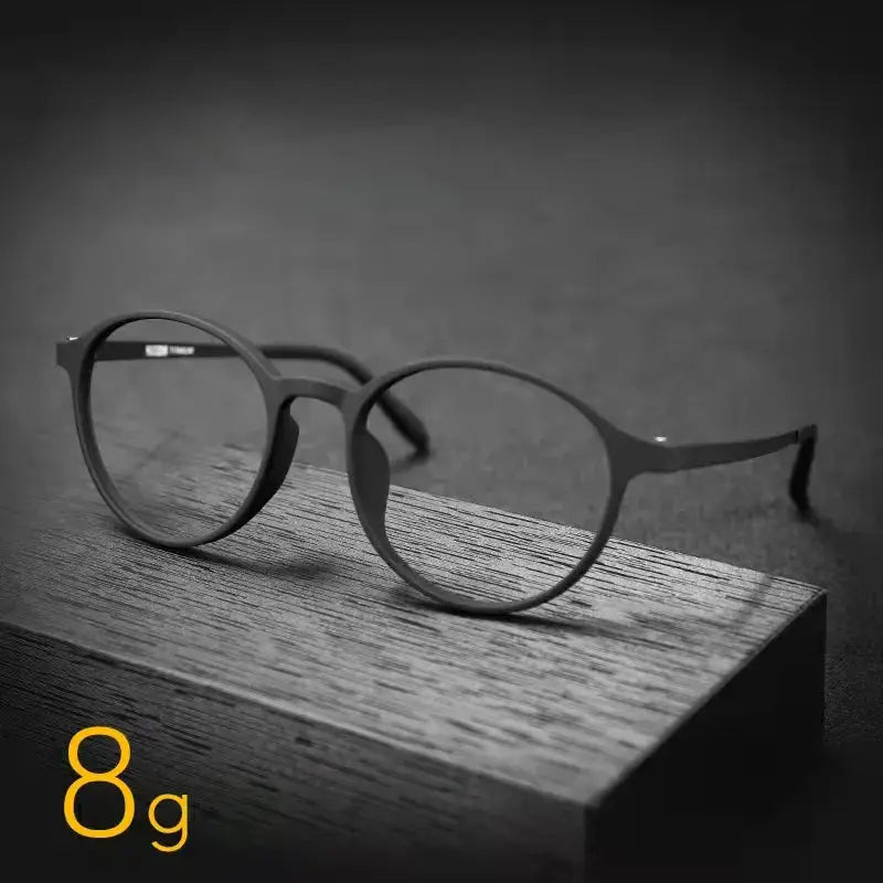 Unisex Round Full Rim Titanium Reading Glasses 9135 — view 2 | Rx Spectacle