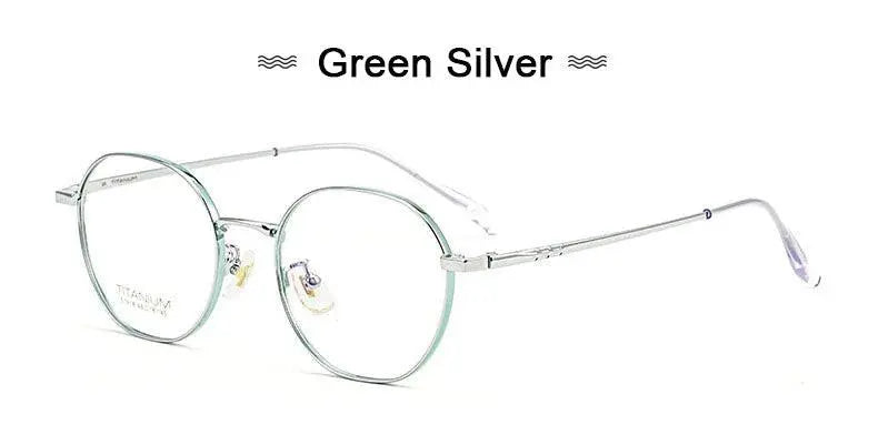 Women's Round Full Rim Titanium Prescription Glasses S1918 — view 17 | Rx Spectacle