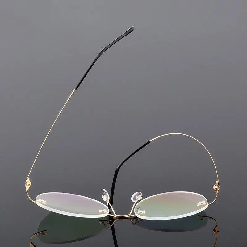 Unisex Rimless Alloy Prescription Glasses 862 — view 10 | Rx Spectacle