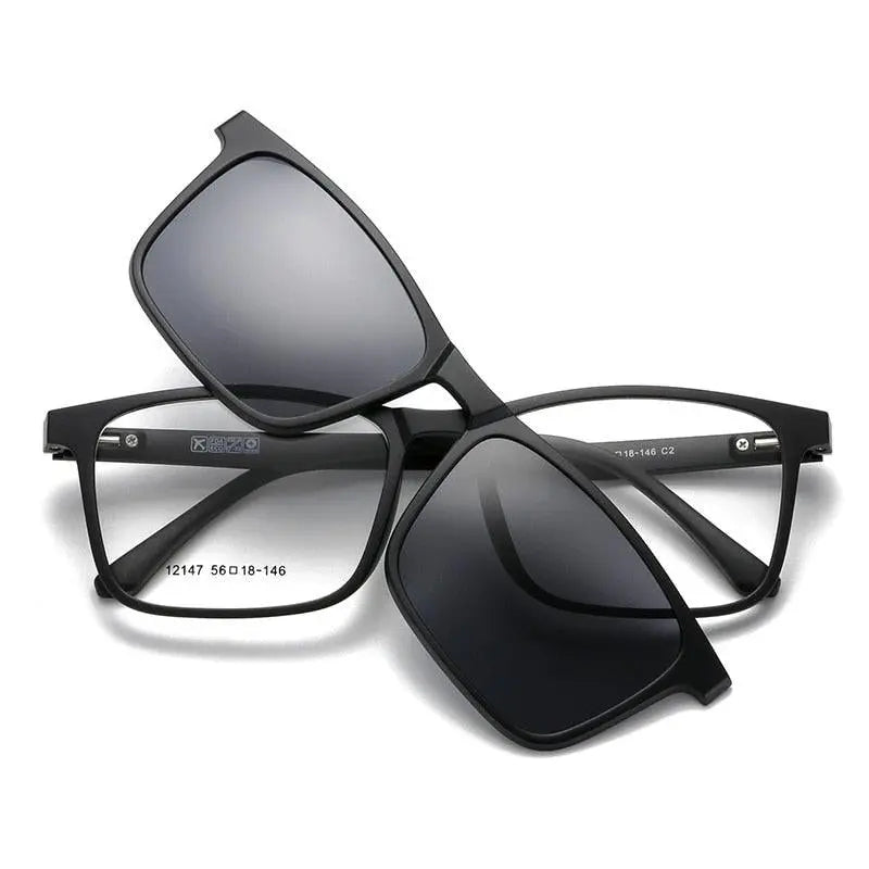 Unisex Full Rim Resin Clip-On Prescription Glasses 12147 — view 4 | Rx Spectacle