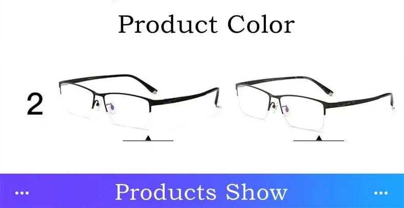 Men's Rectangular Semi-Rimless Titanium Prescription Glasses HT0186 — view 9 | Rx Spectacle