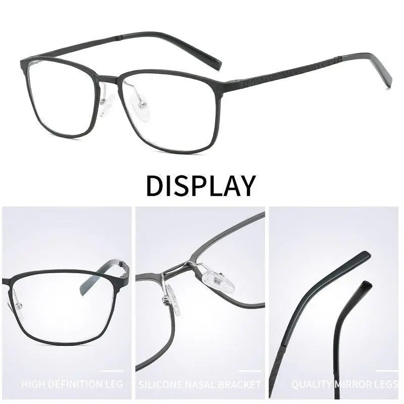 Men's Square Full Rim Alloy Prescription Glasses P6266 — view 2 | Rx Spectacle