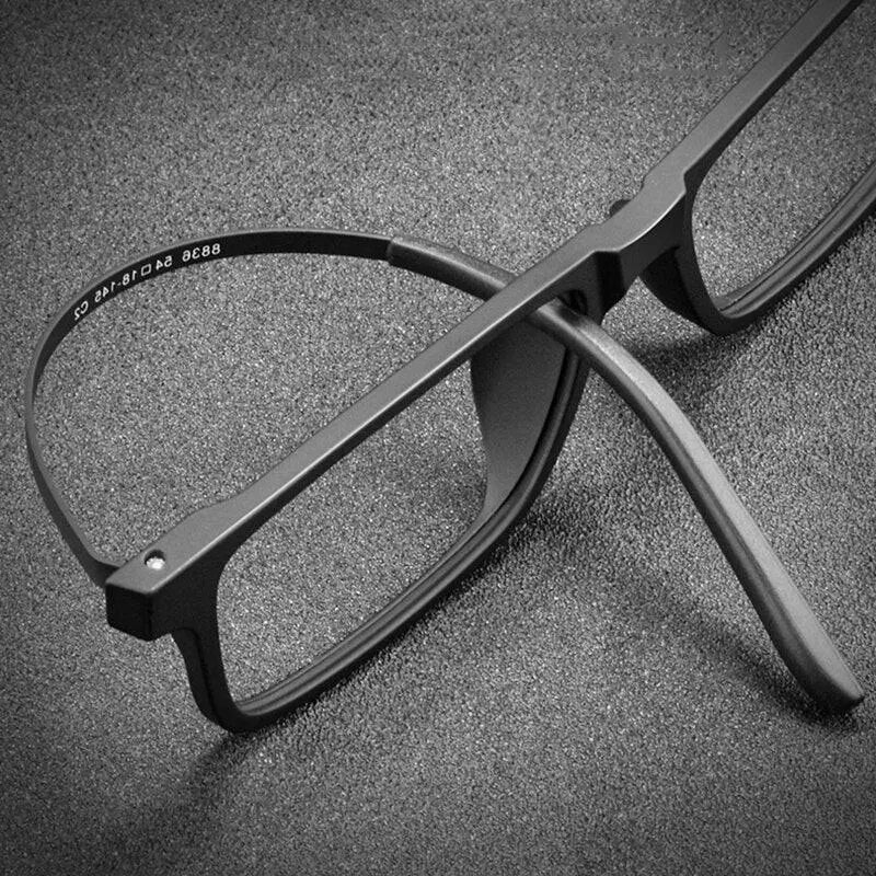 Unisex Rectangular Full Rim Titanium Prescription Glasses 8836x — view 10 | Rx Spectacle