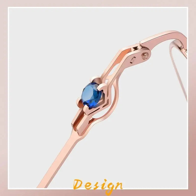 Unisex Semi-Rimless Alloy Prescription Glasses 8001Z — view 4 | Rx Spectacle