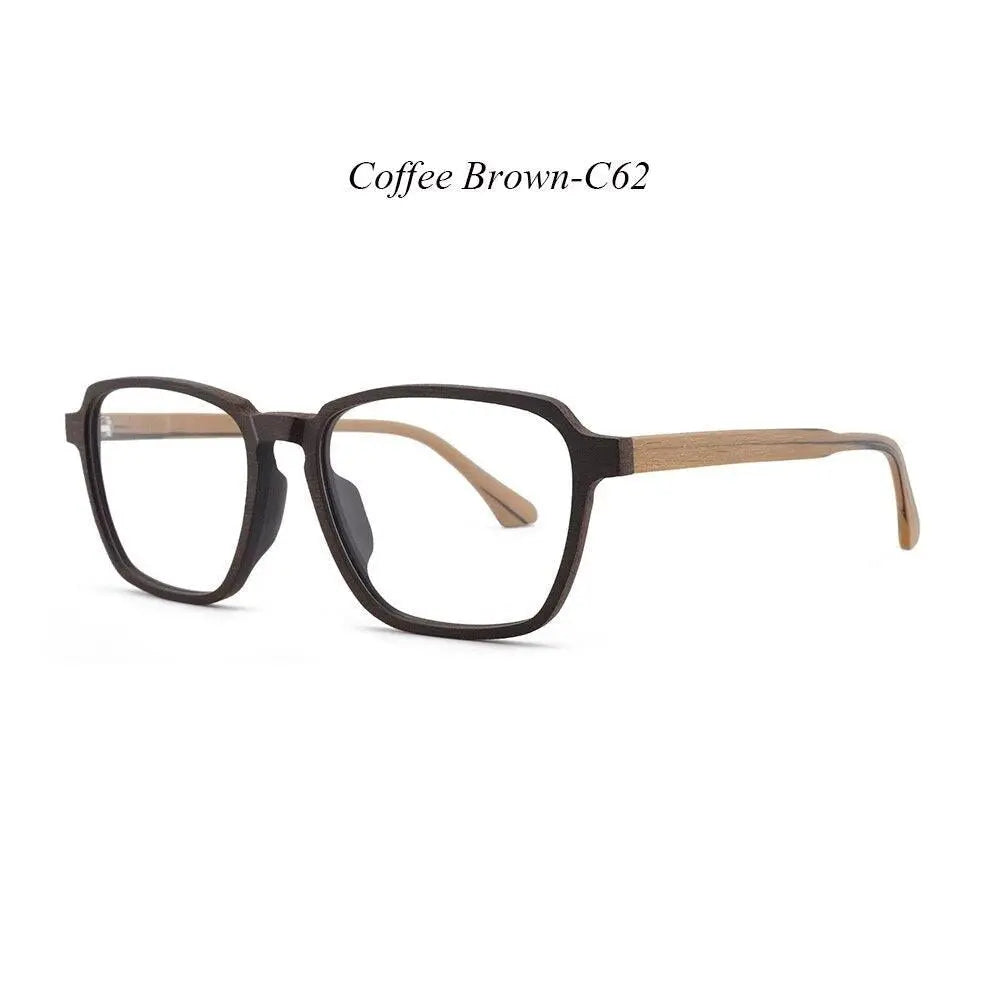 Men's Polygon Full Rim Wood Oversized Prescription Glasses 1694 — view 2 | Rx Spectacle