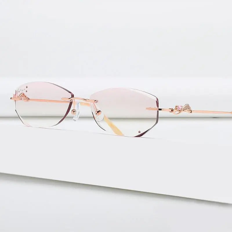 Women's Rimless Alloy Prescription Glasses 52052 — view 2 | Rx Spectacle